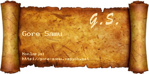 Gore Samu névjegykártya
